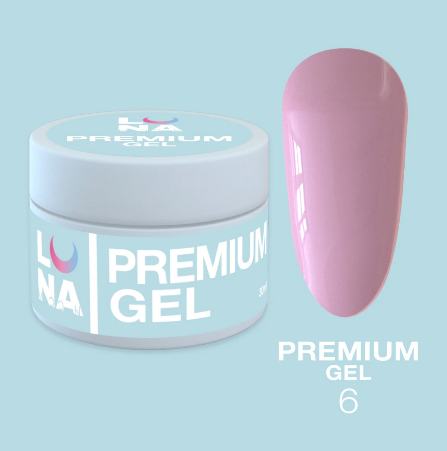 LunaMoon Premium Builder Gel 6, 30ml, Dark Nude