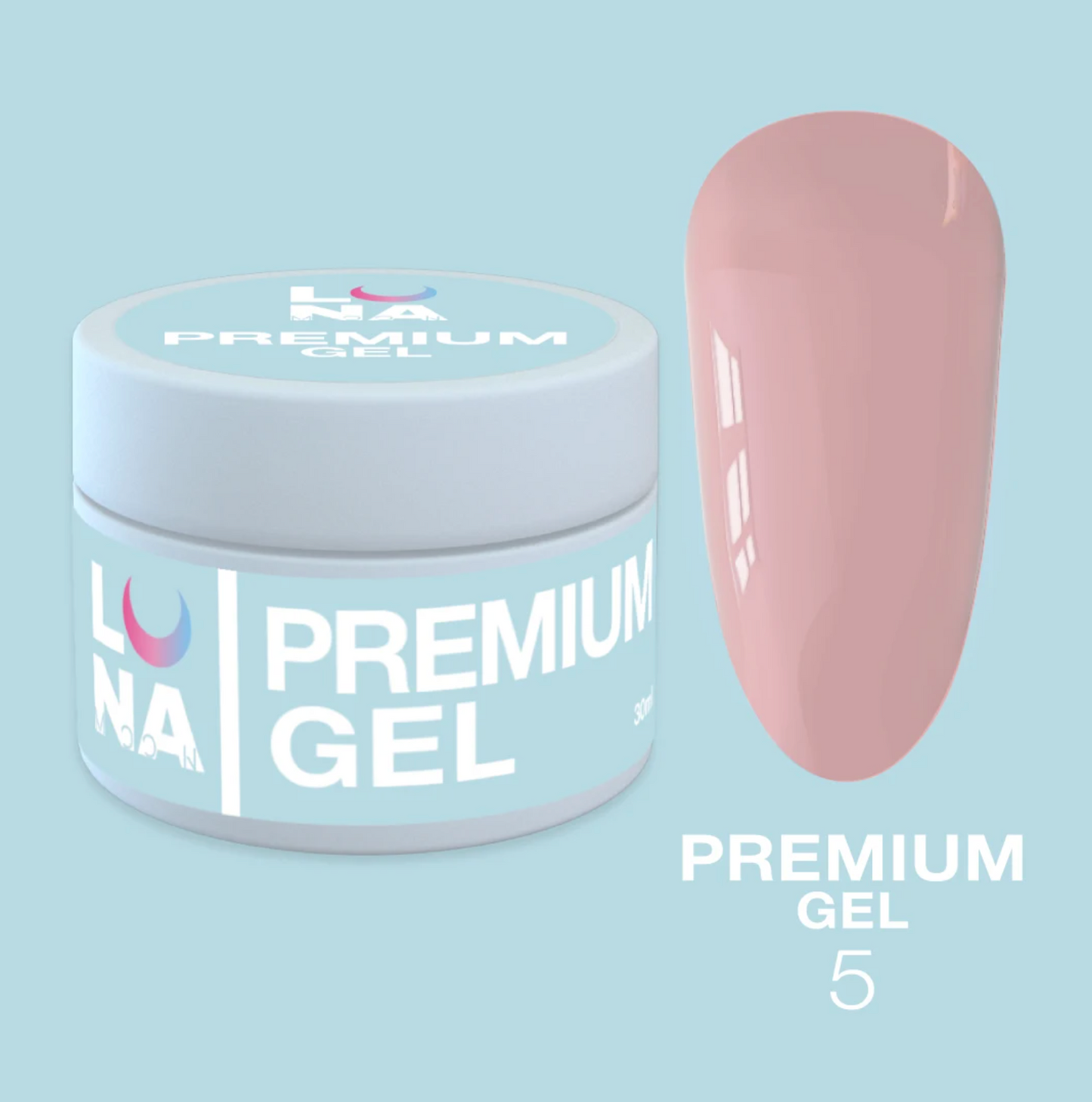 LunaMoon Premium Builder Gel 5, 30ml, Caramel