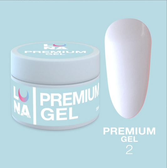 LunaMoon Premium Builder Gel 2, Milky