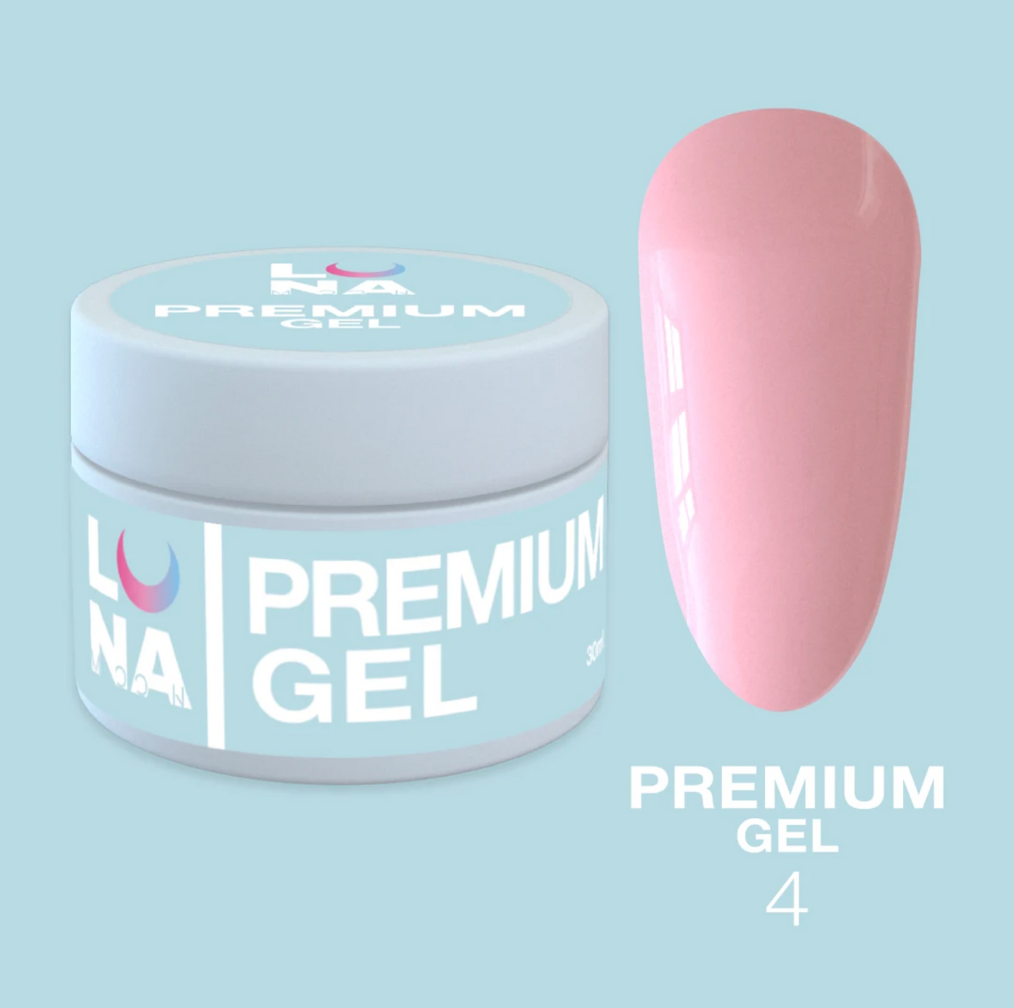 LunaMoon Premium Builder Gel 4, 30ml, Nude