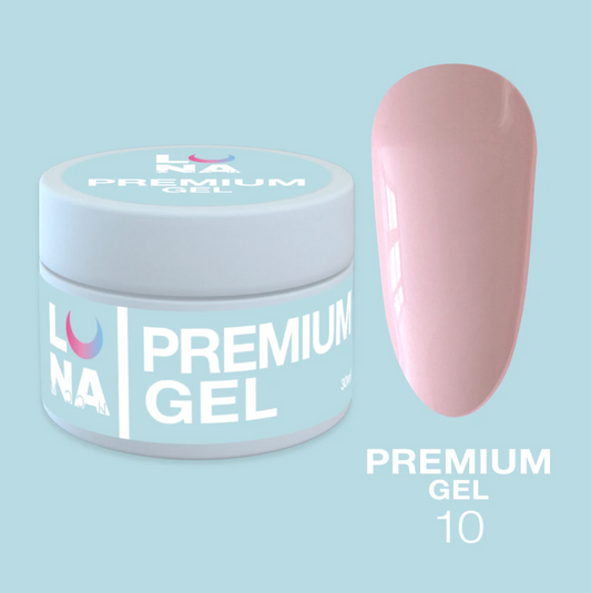 LunaMoon Premium Builder Gel 10, Milky Nude