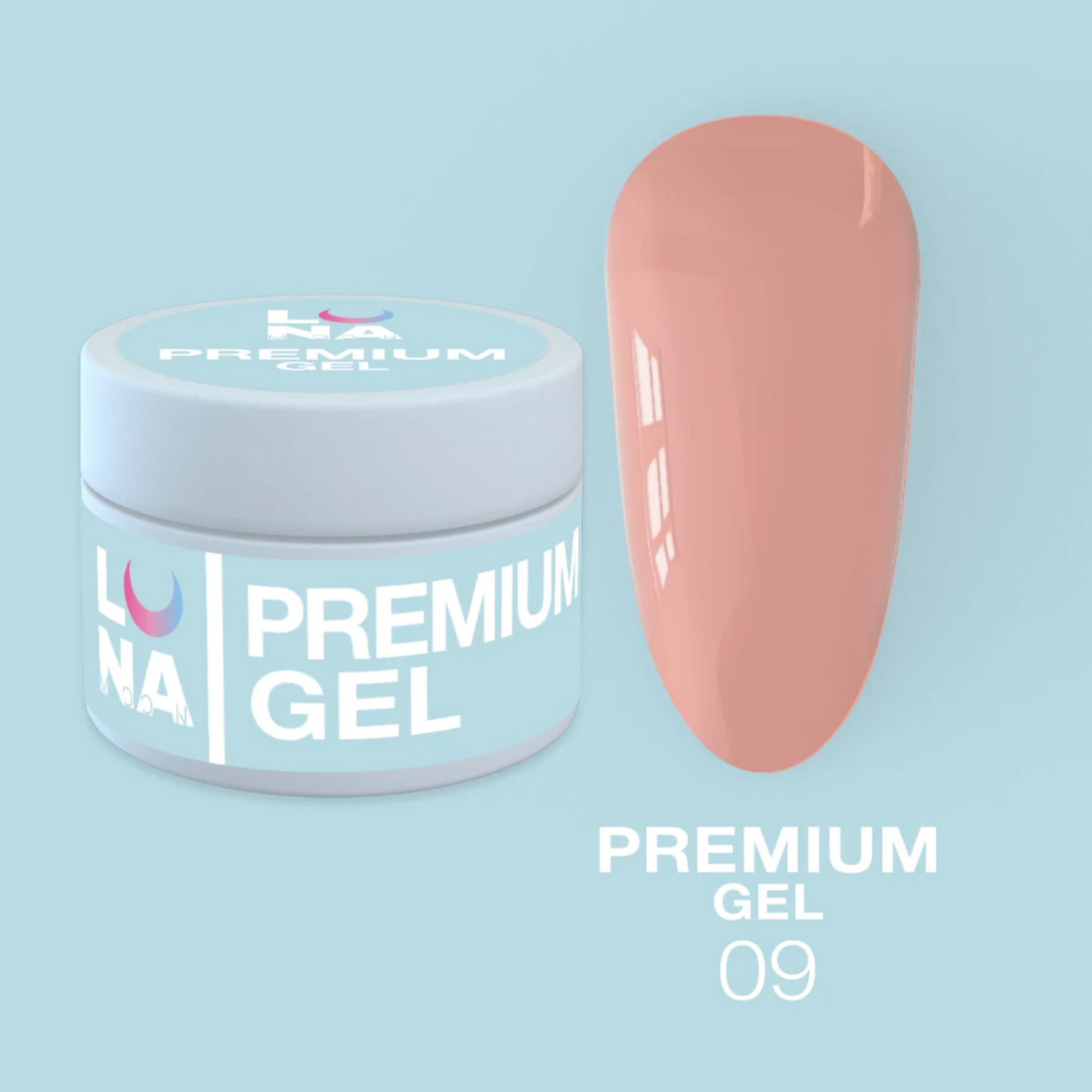 LunaMoon Premium Builder Gel 9, 30ml, Pink Beige