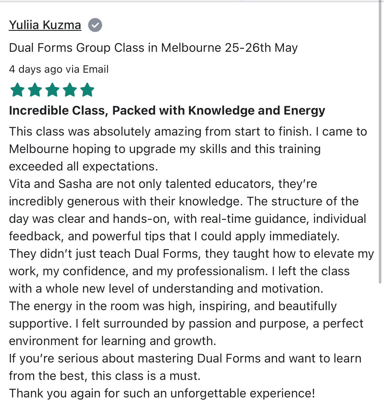 Melbourne Dual Forms Group Class !!!