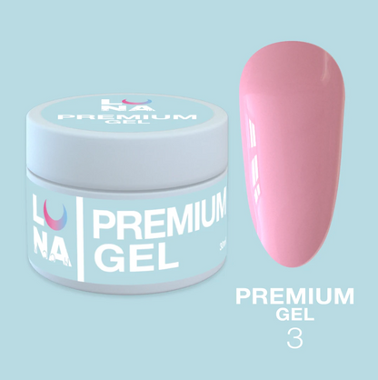 LunaMoon Premium Builder Gel 3, Pale Pink