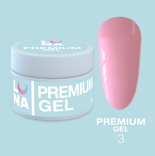 LunaMoon Premium Builder Gel 3, 30ml, Pale Pink