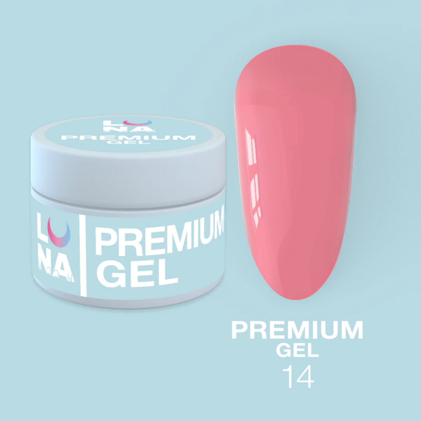 LunaMoon Premium Builder Gel 14, 30ml, Red-Pink