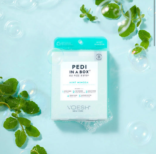 Pedi in a box, 5 step Fizz spa treatment -Mint Mimosa
