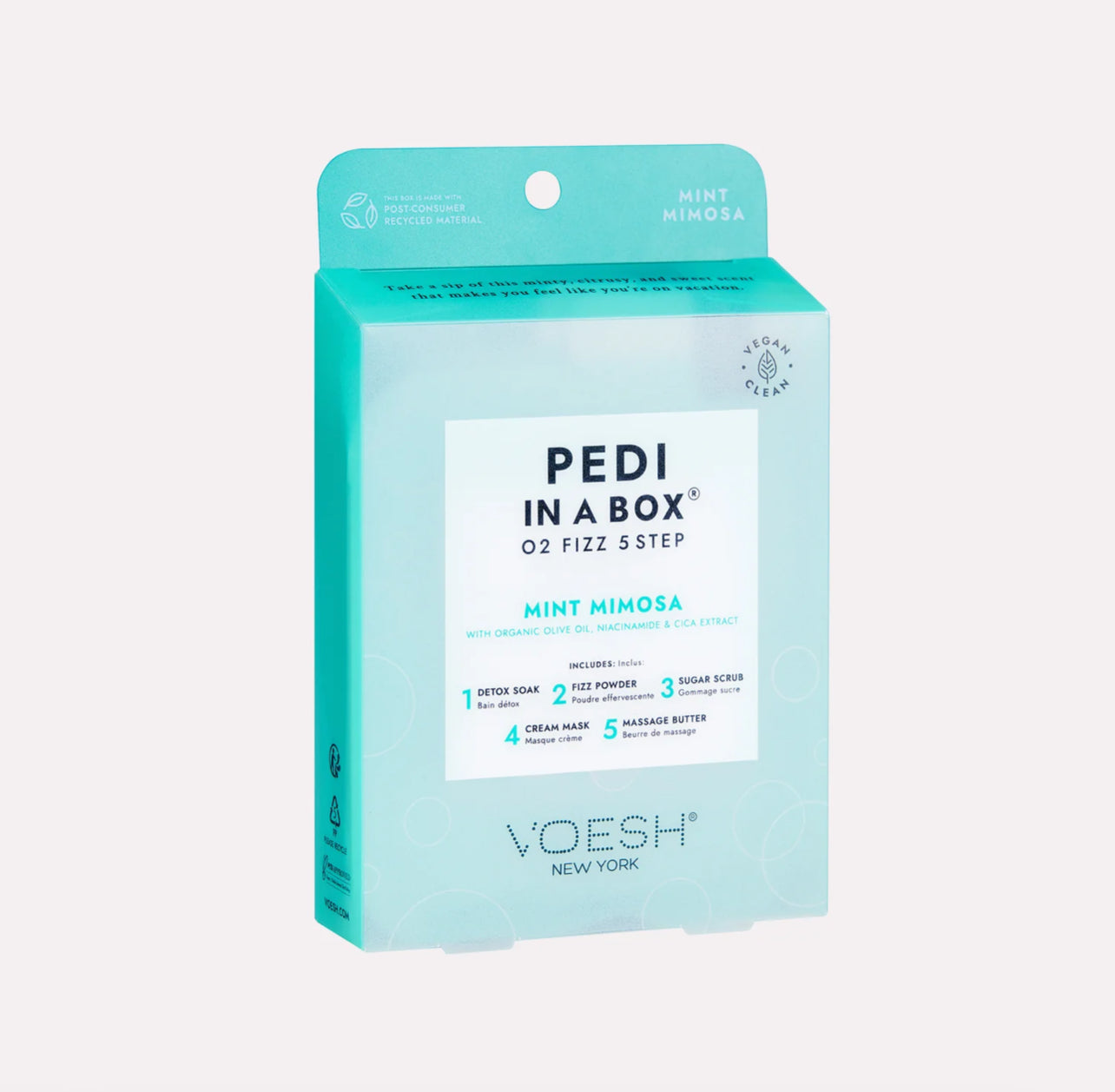 Pedi in a box, 5 step Fizz spa treatment -Mint Mimosa