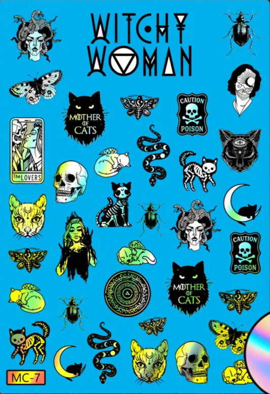 Nail Decals Without Clear Film, Witchy Woman