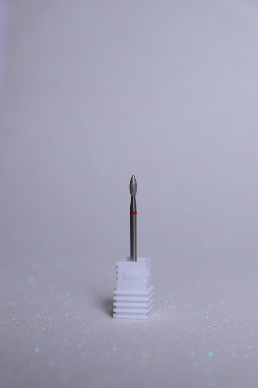 Diamond Short Flame E-File Nail Drill Bit - Soft Grit(Red)